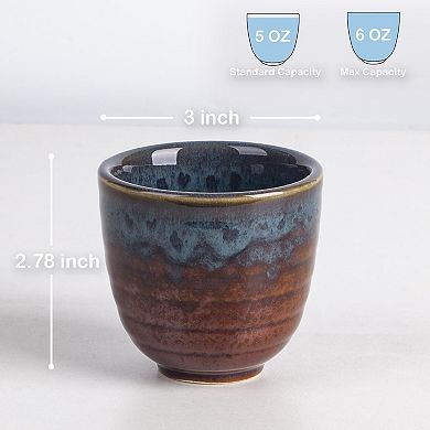Peacock Tail Ceramic Teacup Set 2 Pcs