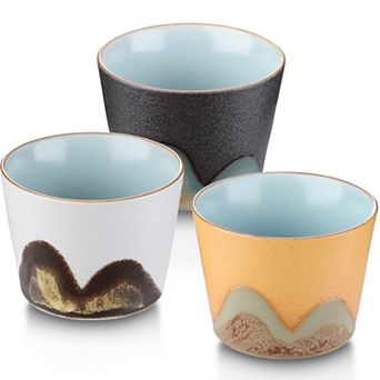 Ceramic Tea Cups Set 3 Retro Kung Fu Style