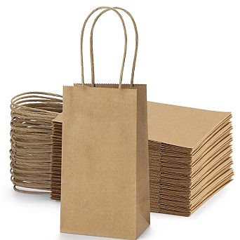 Mini Gift Party Favor Bags With Handles Recyclable Paper Sacks