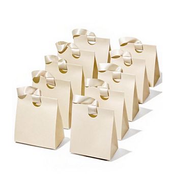 Paper Gift Bags Ribbon Handles 10 pc Party Favors Wrap