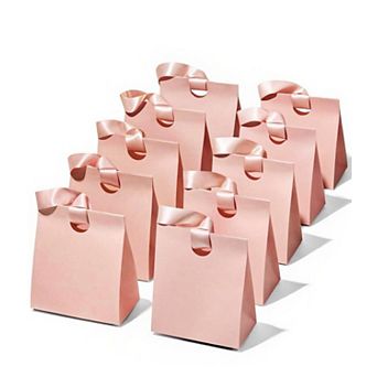 Paper Gift Bags Ribbon Handles 10 pc Party Favors Wrap