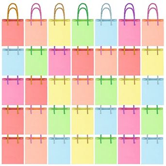 Mini Gift Bags with Handles Bulk Pack Small Paper Gift Bags in Soft Tones Ideal for Party Favors