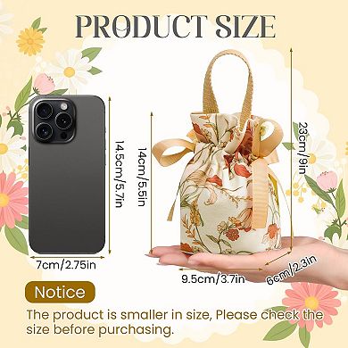 Floral Canvas Gift Bags With Handles