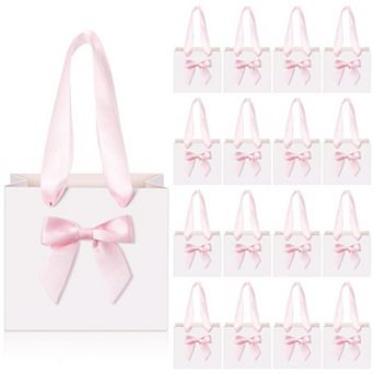 Mini Gift Bags With Bow Ribbon Handle For Party Favor