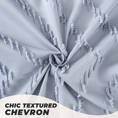 Boho Tufted Chevron Textured Shower Curtain
