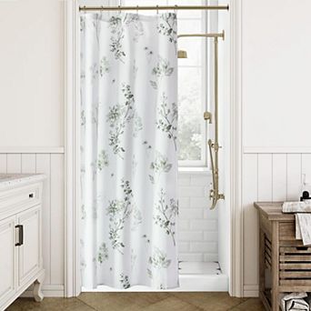 Nautical Stall Shower Curtain Waterproof Fabric Bath Set Hooks