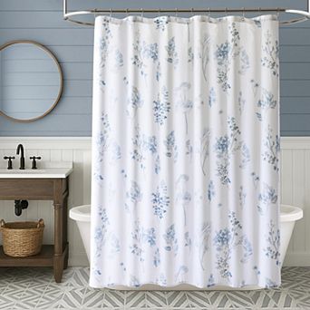 Nautical Stall Shower Curtain Waterproof Fabric Bath Set Hooks