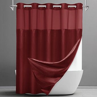 No Hook Waffle Shower Curtain Snap Liner Set