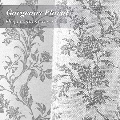 Vintage Floral Cotton Shower Curtain