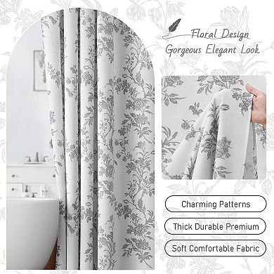 Vintage Floral Cotton Shower Curtain