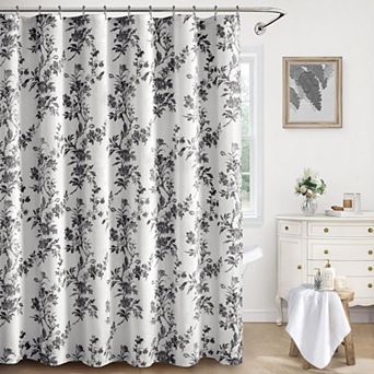 Vintage Floral Cotton Shower Curtain