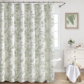 Vintage Floral Cotton Shower Curtain