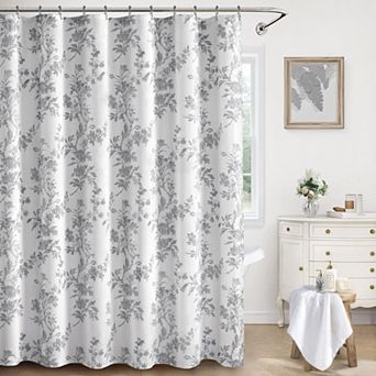 Vintage Floral Cotton Shower Curtain