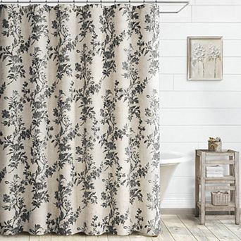 Vintage Floral Cotton Shower Curtain