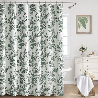 Vintage Floral Cotton Shower Curtain