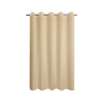 Fabric Shower Curtain Waterproof Washable Hotel Style Built-in Hooks-Free