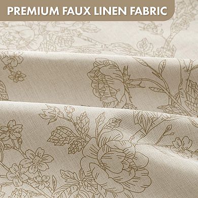 Linen Textured Shower Curtain with Metal Hooks