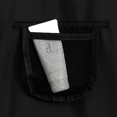 Waterproof Fabric Shower Curtain Mesh Pockets