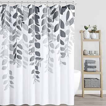 Eucalyptus Shower Curtain Watercolor Leaves Botanical Bath Plant Cloth Hooks