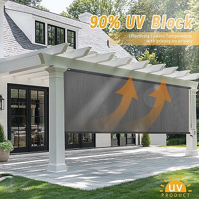 Outdoor Roller Shades Cordless Patio Blinds 36"W x 72"H