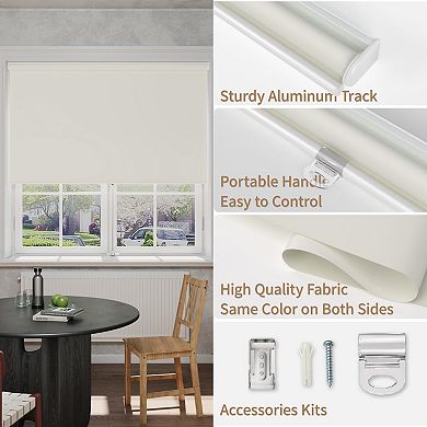20" x 72" Blackout Cordless Roller Shade Free Stop Blackout Window Shade