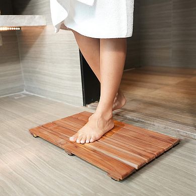 Non-slip Teak Shower Mat Wooden