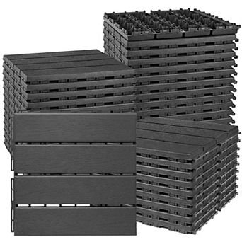 Interlocking Rubber Drain Mat Non-slip Floor Tiles 36 pc