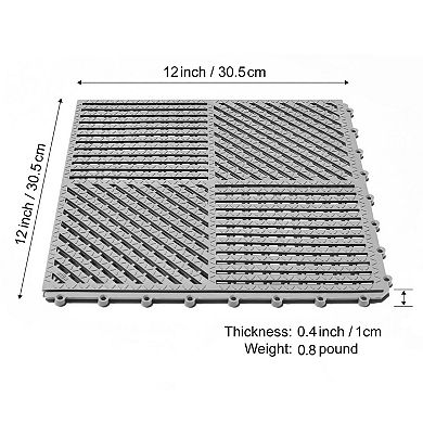 Modular Interlocking Shower Mat with Drain Holes