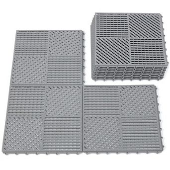 Modular Interlocking Shower Mat with Drain Holes