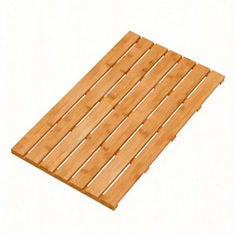 Wooden Bath Floor Mat Non-slip Waterproof Indoor Outdoor