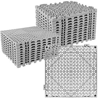 Interlocking Rubber Drain Mat Non-slip Floor Tile 24 pc
