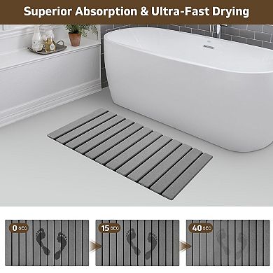 Foldable Stone Bath Mat Diatomaceous Absorbent Anti-slip Base