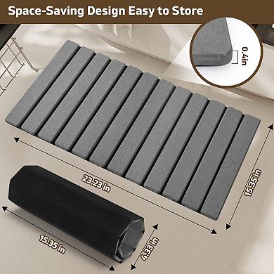 Foldable Stone Bath Mat Diatomaceous Absorbent Anti-slip Base