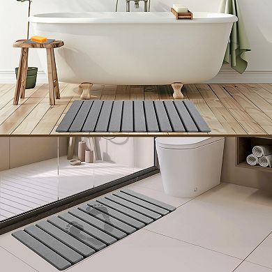 Foldable Stone Bath Mat Diatomaceous Absorbent Anti-slip Base