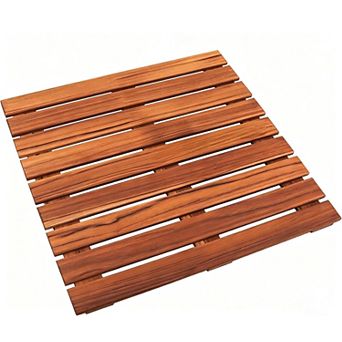 Teak Shower Mat Non-slip Bath Wooden Spa