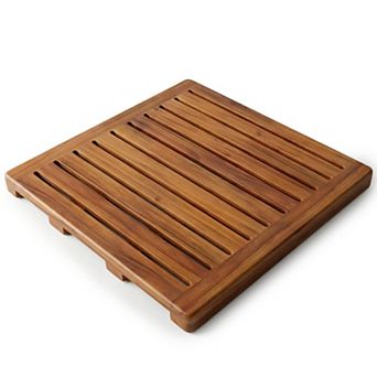 Wood Shower Mat Non Slip Indoor Outdoor Bath Spa Floor