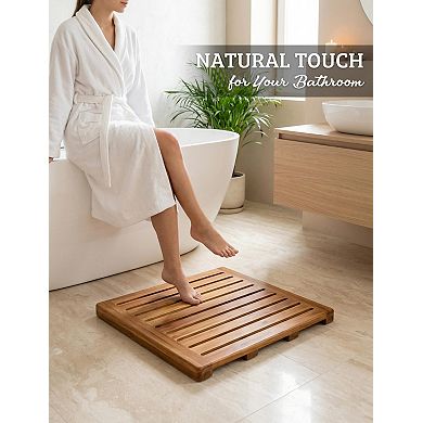 Wood Shower Mat Non Slip Indoor Outdoor Bath Spa Floor
