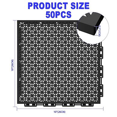 Outdoor interlocking drainage floor mats