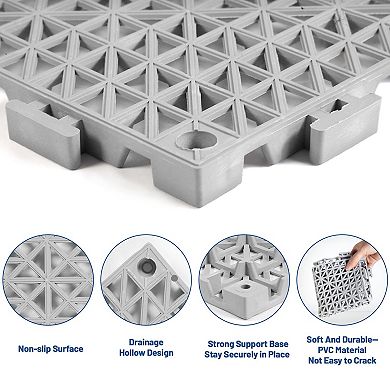 Interlocking PVC drainage floor tiles