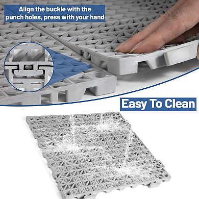 Interlocking PVC drainage floor tiles