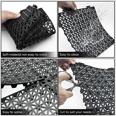 Modular Interlocking Drainage Floor Mats for Showers Terraces Bathrooms Saunas and Patios