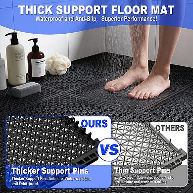 Interlocking Drain Mat Floor Tiles Outdoor Patio Shower Balcony