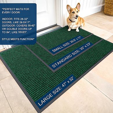 Front Door Mat Indoor Outdoor Waterproof Heavy Duty Low Profile Welcome Floor Mat