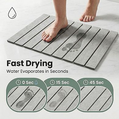 Foldable Stone Bath Mat Diatomite Quick Dry Non Slip Absorbent