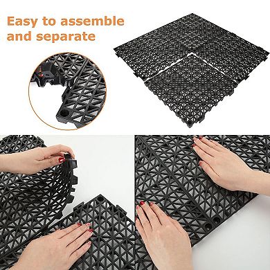 Interlocking Rubber Drain Mats Outdoor Non Slip Floor Tiles