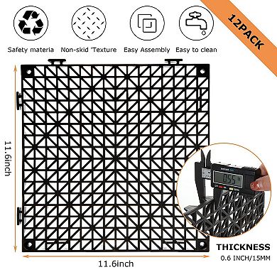 Interlocking Rubber Drain Mats Outdoor Non Slip Floor Tiles