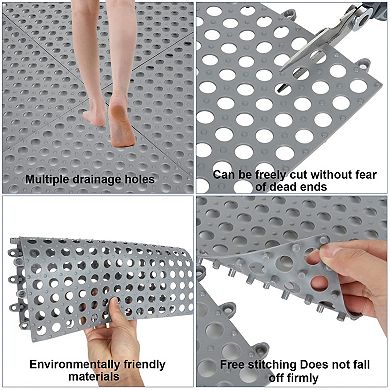 Interlocking Rubber Floor Tiles Drain Mat Non Slip PVC