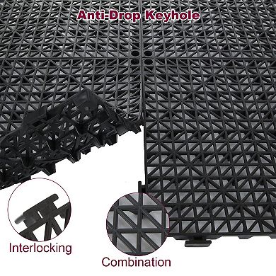 Interlocking Rubber Drainage Floor Mats Non Slip Interlocking Tiles