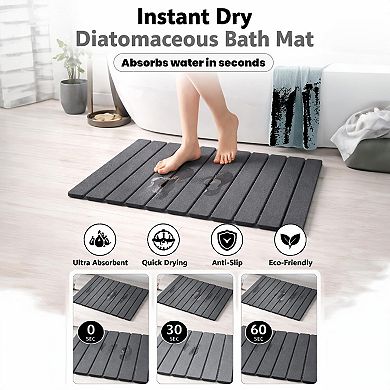 Diatomaceostone Bath Mat Foldable Quick Drying Super Absorbent