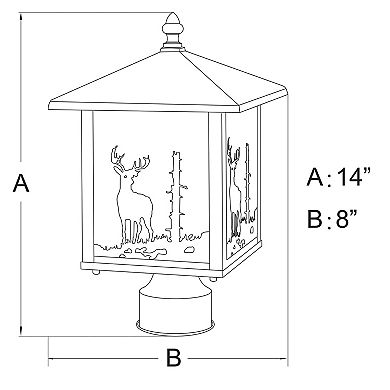 Bryce 8" Deer Outdoor Post Light Burnished Bronze